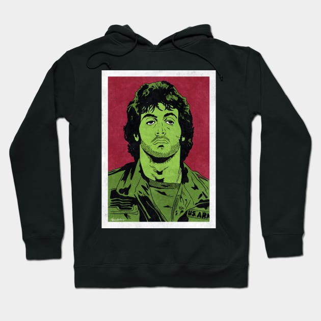 RAMBO - First Blood (Pop Art) Hoodie by Famous Weirdos